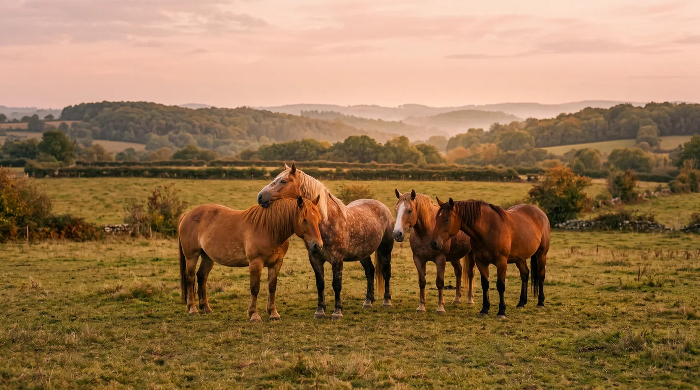 Les chevaux du Ranch de Lauzerat en liberté, Corrèze